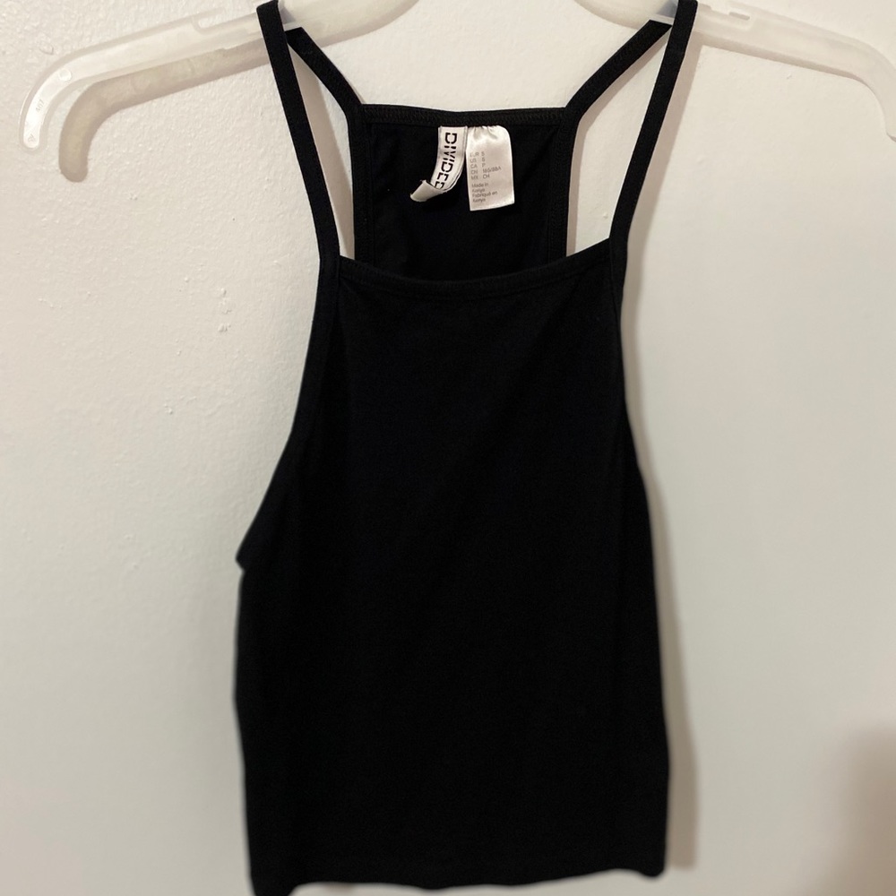 Basic black halter crop top
